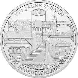 10 Euro Silber Gedenkmünze PP 2002 100 Jahre U-Bahn