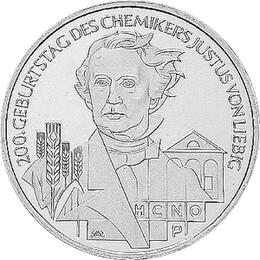 10 Euro Silber Gedenkmünze ST 2003 Justus Liebig