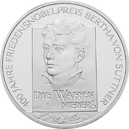 10 Euro Silber Gedenkmünze PP 2005 Bertha Suttner