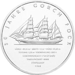 10 Euro Silber Gedenkmünze PP 2008 Gorch Fock