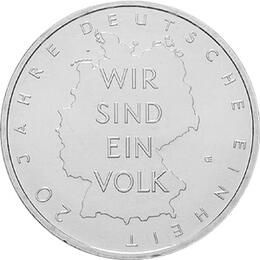 10 Euro Silber Gedenkmünze PP 2010 Deutsche Einheit