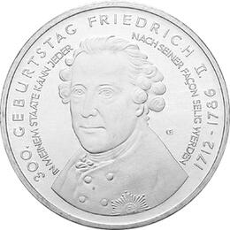 10 Euro Silber Gedenkmünze PP 2012 Friedrich II Große