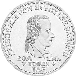 5 DM Silber Gedenkmünze Friedrich Schiller 1955