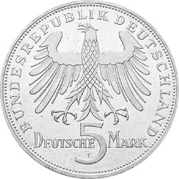 5 DM Silber Gedenkmünze Friedrich Schiller 1955