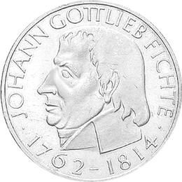 5 DM Silber Gedenkmünze Gottlieb Fichte 1966