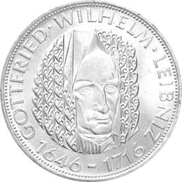 5 DM Silber Gedenkmünze Wilhelm Leibniz 1967
