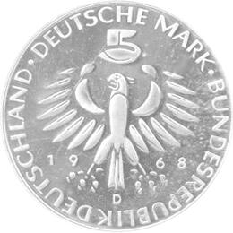 5 DM Silber Gedenkmünze Maximilian Pettenkofer 1968