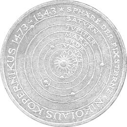 5 DM Silber Gedenkmünze Nikolaus Kopernikus 1973