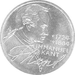 5 DM Silber Gedenkmünze Immanuel Kant 1974