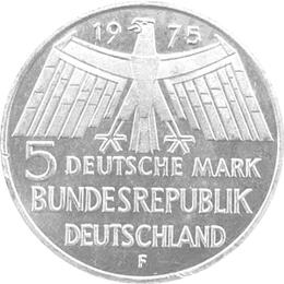5 DM Silber Gedenkmünze Denkmalschutzjahr 1975