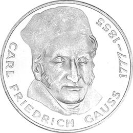 5 DM Silber Gedenkmünze Friedrich Gauss 1977