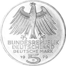 5 DM Silber Gedenkmünze Archäologisches Institut 1979