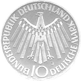 10 DM Silber Gedenkmünze Olympiade München 1972