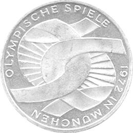 10 DM Silber Gedenkmünze Olympiade Arme 1972