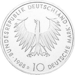 10 DM Silber Gedenkmünze Arthur Schopenhauer 1988