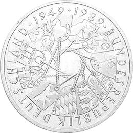 10 DM Silber Gedenkmünze 40 Jahre Bundesrepublik 1989