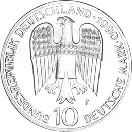 10 DM Silber Gedenkmünze Friedrich Barbarossa 1990