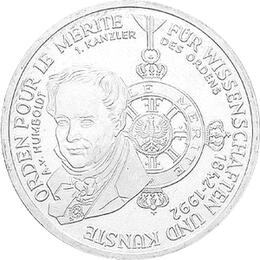 10 DM Silber Gedenkmünze Orden Pour le Merite 1993