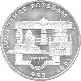 10 DM Silber Gedenkmünze 1000 Jahre Potsdam 1993