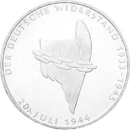 10 DM Silber Gedenkmünze Jahrestag des Widerstand 1994