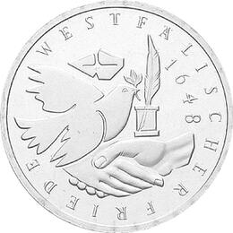 10 DM Silber Gedenkmünze Westfälischer Friede 1998