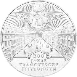 10 DM Silber Gedenkmünze Franckesche Stiftungen 1998