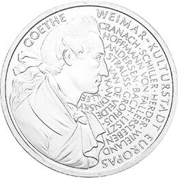 10 DM Silber Gedenkmünze Geburtstag Geothe 1999