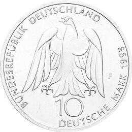 10 DM Silber Gedenkmünze Geburtstag Geothe 1999