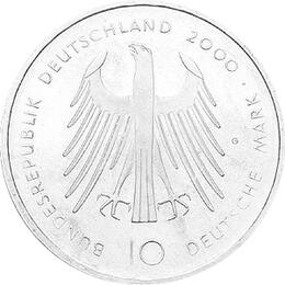 10 DM Silber Gedenkmünze Dom zu Aachen 2000