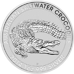 1 Unze Australien Silber Salzwasserkrokodil 2014 Perth Mint