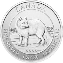 1,5 Unzen Silber Polar Serie Fuchs 2014 Kanada Royal Mint