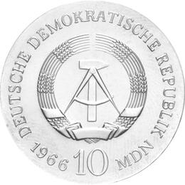 DDR 1966 10 Mark Silber Gedenkmünze Karl Friedrich Schinkel