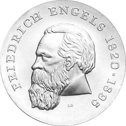 DDR 1970 20 Mark Silber Gedenkmünze Friedrich Engels