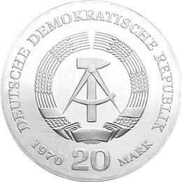 DDR 1970 20 Mark Silber Gedenkmünze Friedrich Engels