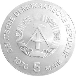 DDR 1970 5 Mark Gedenkmünze Wilhelm Conrad Röntgen