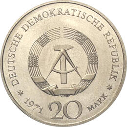 DDR 1971 20 Mark Gedenkmünze Heinrich Mann