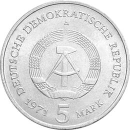 DDR 1971 5 Mark Gedenkmünze Brandenburger Tor