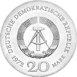 DDR 1972 20 Mark Silber Gedenkmünze Lucas Cranach