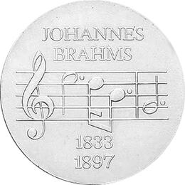 DDR 1972 5 Mark Gedenkmünze Johannes Brahms