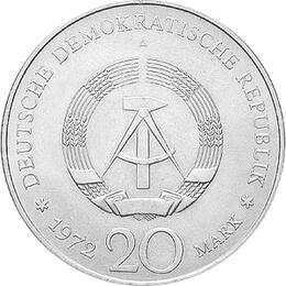 DDR 1972 20 Mark Gedenkmünze Wilhelm Pieck