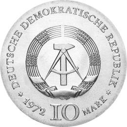 DDR 1972 10 Mark Silber Gedenkmünze Heinrich Heine