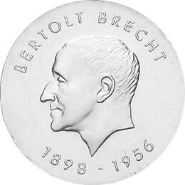 DDR 1973 10 Mark Silber Gedenkmünze Berthold Brecht