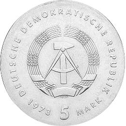 DDR 1973 5 Mark Gedenkmünze Otto lilienthal
