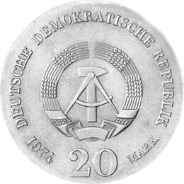 DDR 1974 20 Mark Silber Gedenkmünze Immanuel Kant