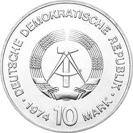 DDR 1974 10 Mark Silber Gedenkmünze Städtemotiv