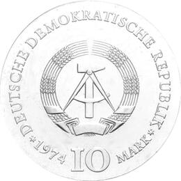 DDR 1974 10 Mark Silber Gedenkmünze Caspar Friedrich