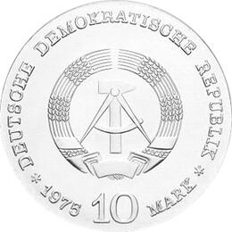 DDR 1975 10 Mark Silber Gedenkmünze Albert Schweitzer
