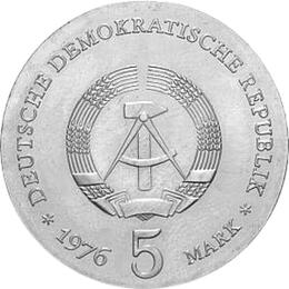 DDR 1976 5 Mark Gedenkmünze Ferdinand Schill