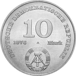 DDR 1976 10 Mark Gedenkmünze 20 Jahre NVA