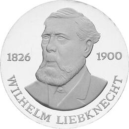 DDR 1976 20 Mark Silber Gedenkmünze Wilhelm Liebknecht